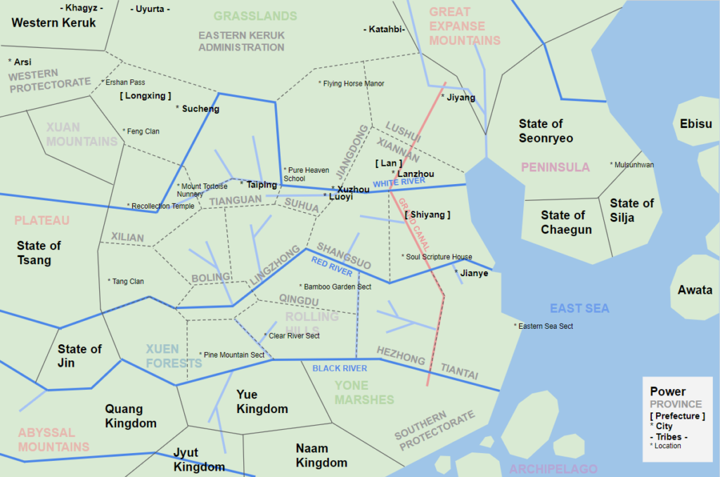 Map of Great Zhao and surrounding powers.